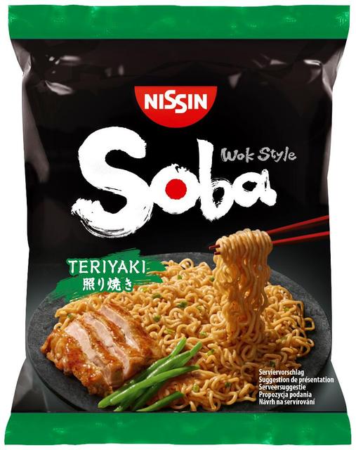 Nissin 110g Soba Bag wok vehnäpikanuudeli Teriyaki maustekastikkeella