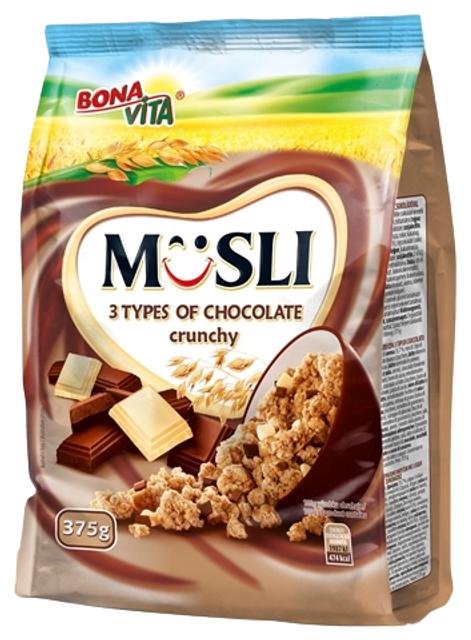 Müsli kolme erineva šokolaadiga 375 g