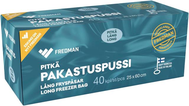 Fredman pitkä pakastuspussi 25x60cm 40kpl