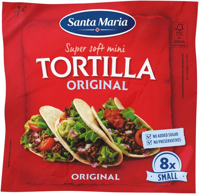 Santa Maria Tortilla Original Small vehnätortilla 8 kpl, 200 g