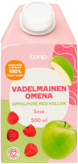 Coop vadelmainen omenasose 500 ml