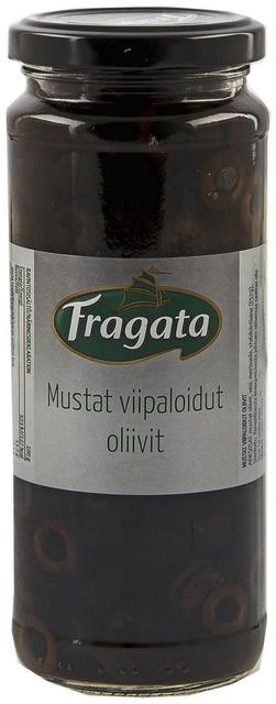 Fragata mustat viipaloidut oliivit 330/170g