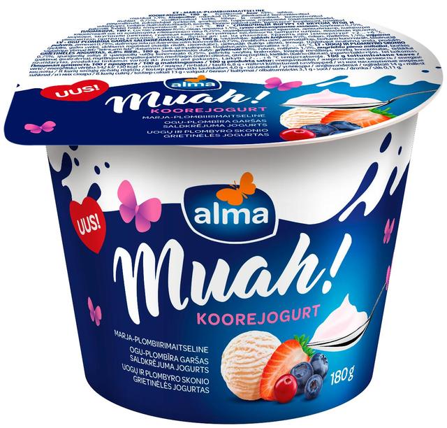 Alma Muah marja-plombiirimaitseline koorejogurt, 180g