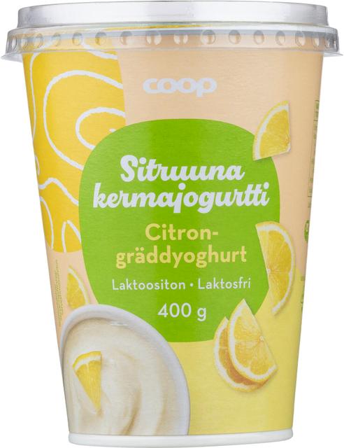 Coop sitruuna-kermajogurtti laktoositon 400 g