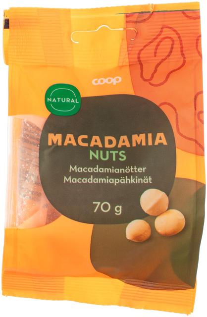 Coop macadamiapähkinät 70 g