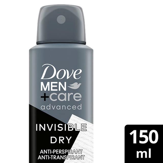 Dove Men+Care 72h Advanced Invisible Dry Antiperspirantti Deodorantti Spray mukana kosteusvoide 150 ml