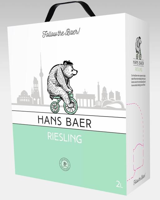 Hans Baer Riesling valkoviini 8% 2l hanapakkaus