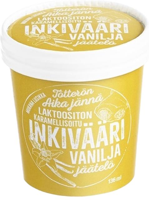 Tötterö 136ml laktoositon vaniljajäätelö inkiväärikastikkeella