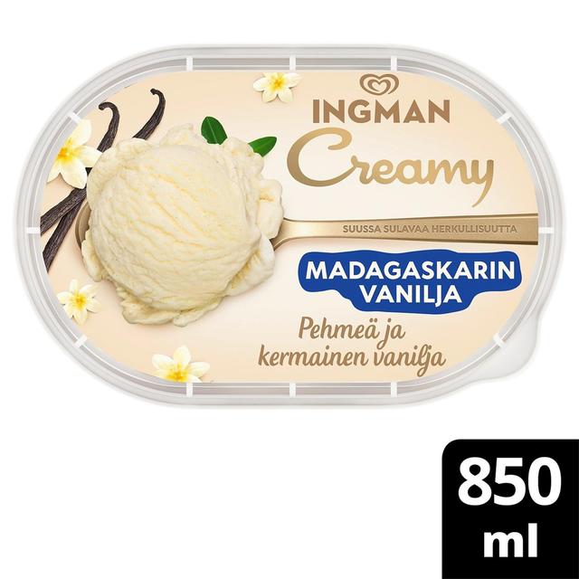 Ingman Creamy Madagaskarin Vanilja Jäätelö Laktoositon 850ml/412g