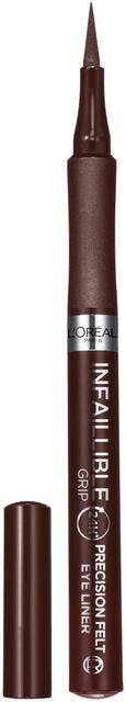 L'Oréal Paris Infaillible Grip 24H Precision Felt eyeliner 02 Brown nestemäinen silmänrajausväri 1 kpl