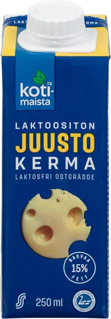 Kotimaista laktoositon juustolla maustettu ruokakerma 15% 250ml