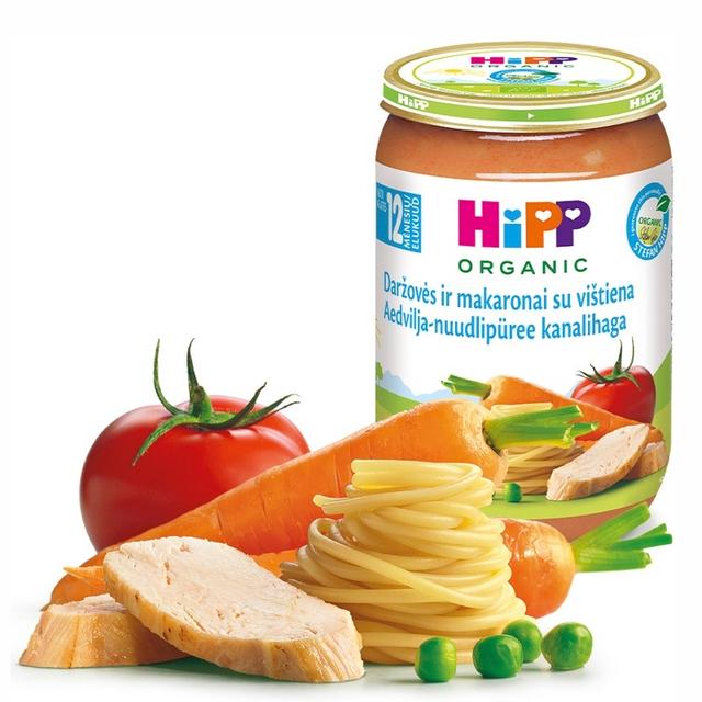 Hipp juurvilja-nuudli-kanalihapüree 220 g, alates 12-elukuust