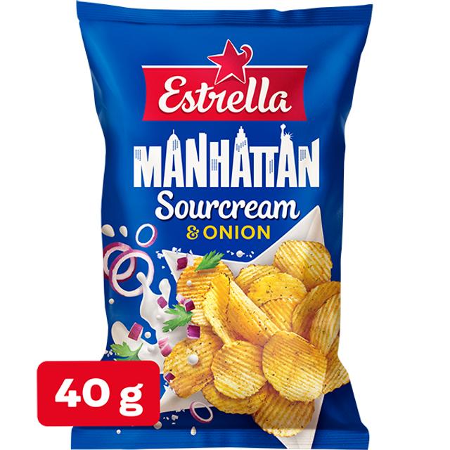 Estrella Manhattan Sour cream & Onion sipsi 40g