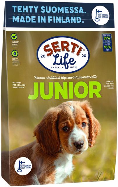 KOTIMAINEN SertiLife Junior, täysravinto koiranpennuille 4 kg