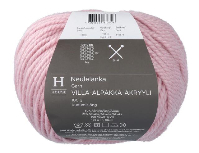 House neulelanka villa-alpakka-akryyli 112589 100 g Light Pink 10639