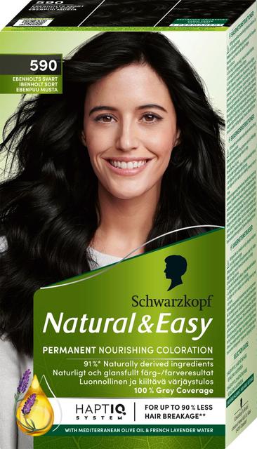 Schwarzkopf Natural & Easy 590 Ebenpuu Musta hiusväri