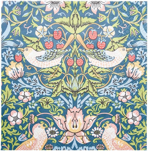 William Morris Strawberry Thief sininen lautasliina 20kpl/33cm