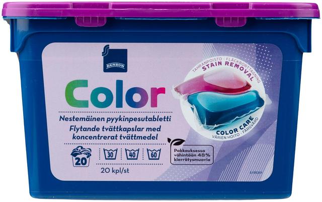 Rainbow Color nestemäinen pyykinpesutabletti 20kpl