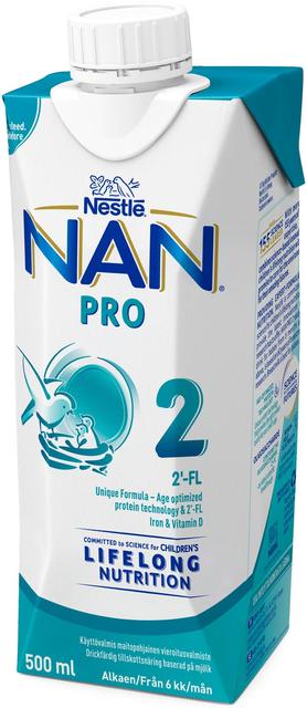 Nestlé Nan 500ml Pro 2 maitopohjainen käyttövalmis vierotusvalmiste