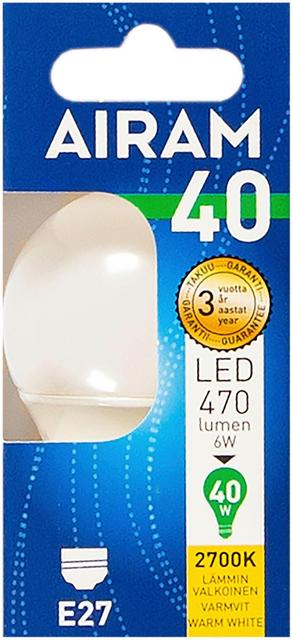 Airam LED 4,9W koriste opaali E27 470lm 2700K