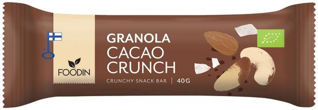 Foodin Granola bar Cacao crunch, luomu, 40g