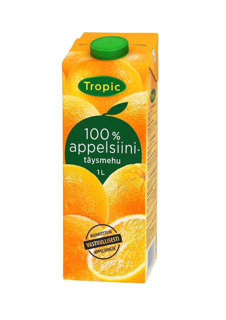 Tropic Appelsiinitäysmehu 100% 1L