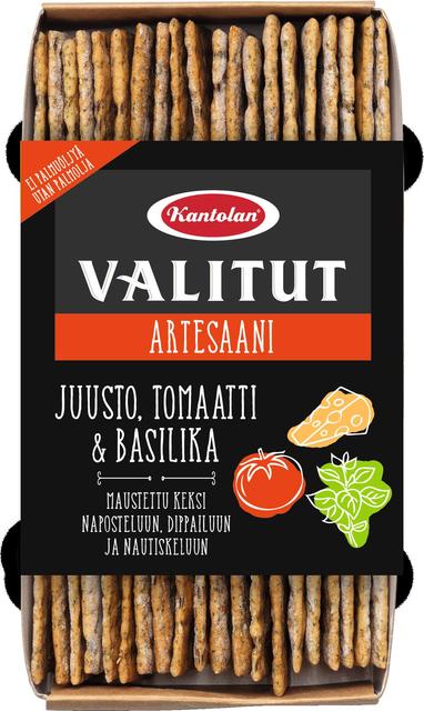 Kantolan Valitut artesaanikeksi juusto tomaatti basilika 130g