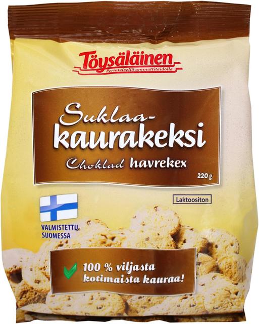 Töysäläinen suklaa-kaurakeksi 100% 220g