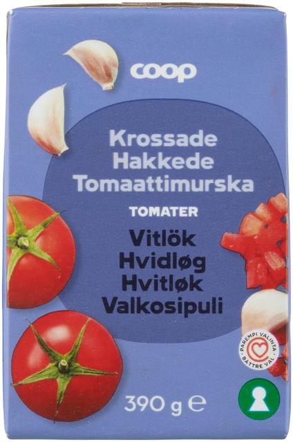 Coop hakitud tomatid küüslauguga 390g