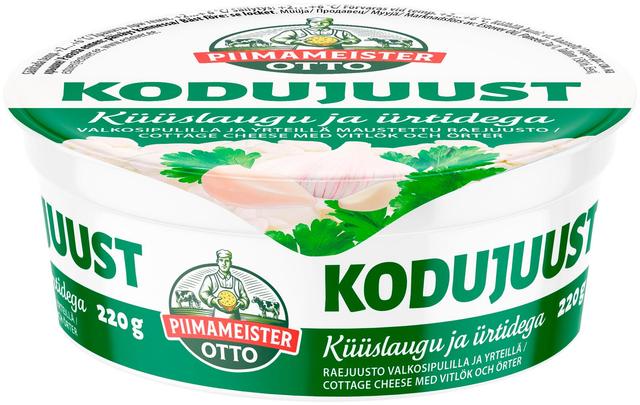 Piimameister Otto kodujuust küüslaugu ja ürtidega 220g