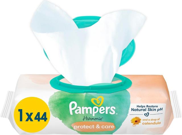 Pampers Harmonie protect & care 44kpl puhdistuspyyhe