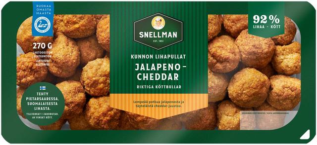 Snellman Kunnon jalapeno-cheddar lihapullat 270 g