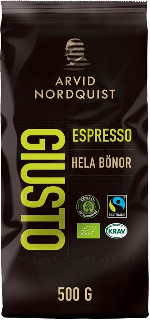 Arvid Nordquist Espresso 500g Giusto pavut Luomu, Fairtrade
