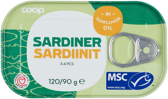 Coop sardiinid päevalilleõlis 120/90g