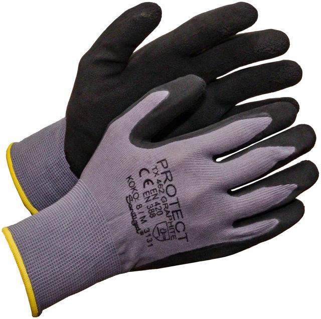 Protect latexsormikas TX 462, harmaa, koko 10