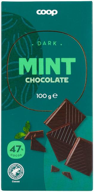 Coop tumma suklaa 47 % minttu 100 g