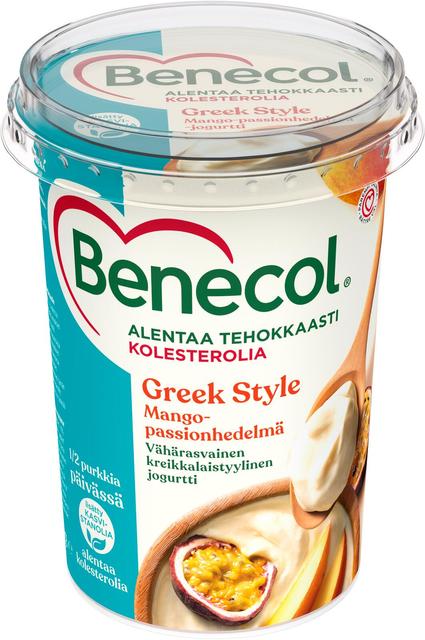 Benecol 450g mango-passionhedelmä kreikkalaistyylinen jogurtti