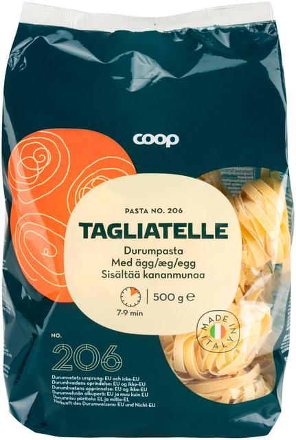 Coop Tagliatelle pasta, sisältää kananmunaa 500 g