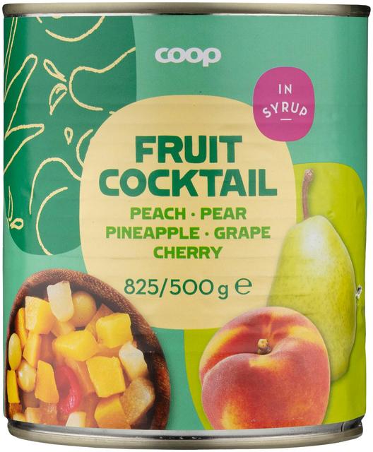 Coop hedelmäcocktail sokeriliemessä 825/500 g