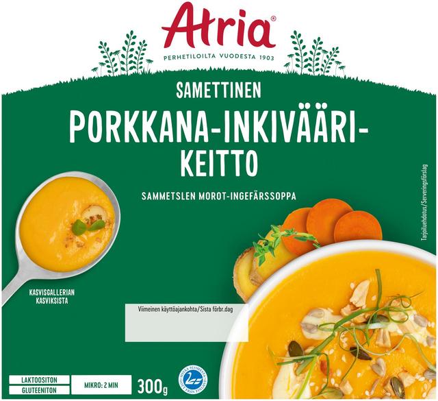 Atria Samettinen Porkkana-Inkiväärikeitto 300g