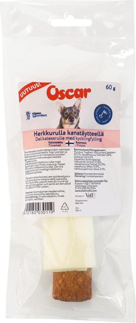 Oscar Herkkurulla kanatäytteellä koirille täydennysrehu 60g