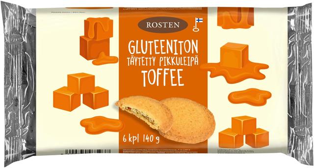 Rosten Gluteeniton täytetty pikkuleipä Toffee 140 g