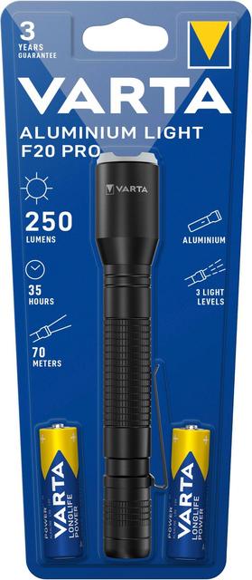 VARTA Aluminium taskulamppu F20 sis.2xAA