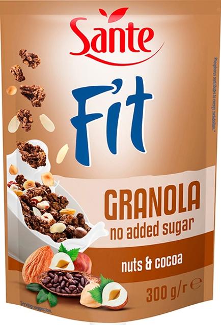 SANTE FIT GRANOLA Pähkli-kakao, ilma lisatud suhkruta 300g