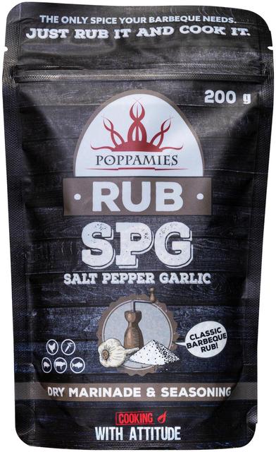 Poppamies Rub SPG salt-pepper-garlic mausteseos 200g