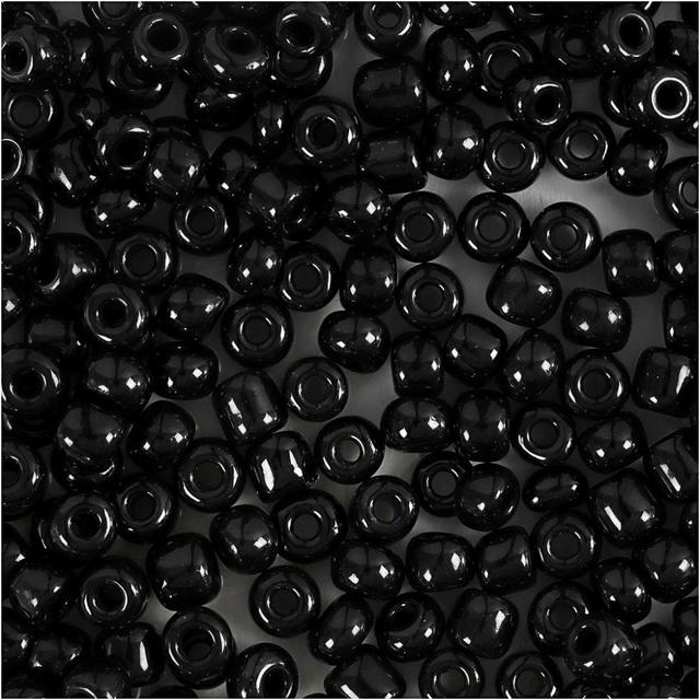 Rocaille-siemenhelmet, musta, halk. 4 mm, koko 6/0 , aukon koko 0,9-1,2 mm, 25 g/ 1 pkk