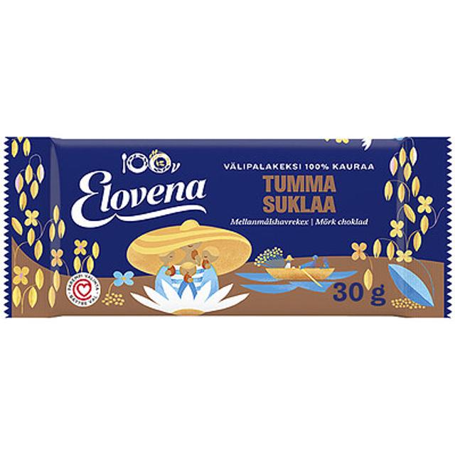 Elovena 30g tumma suklaa välipalakeksi 100% kauraa