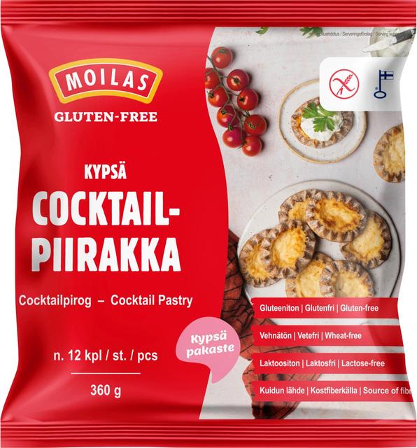 Moilas Gluten-Free Cocktailpiirakka n. 12kpl/360g kypsä pakaste