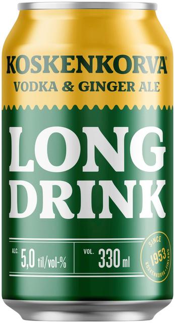 Koskenkorva Long Drink Vodka Ginger Ale 5% 33cl CAN