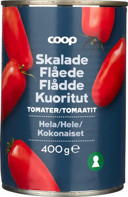 Coop kuoritut kokonaiset tomaatit 400 g